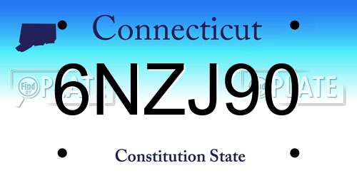 6NZJ90 Connecticut License Plate