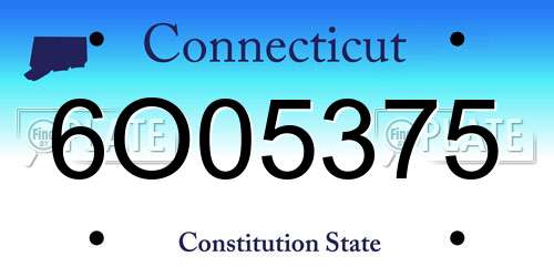 6O05375 Connecticut License Plate