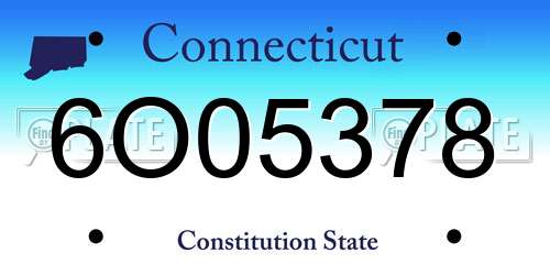6O05378 Connecticut License Plate
