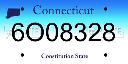 6O08328 Connecticut License Plate