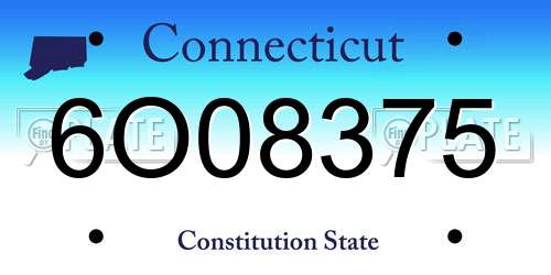 6O08375 Connecticut License Plate