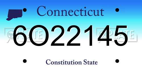 6O22145 Connecticut License Plate