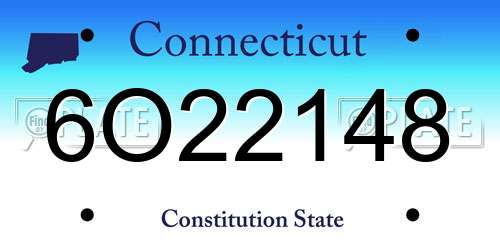 6O22148 Connecticut License Plate