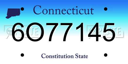 6O77145 Connecticut License Plate