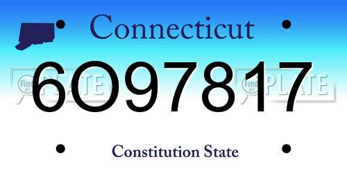 6O97817 Connecticut License Plate