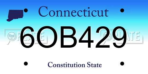 6OB429 Connecticut License Plate