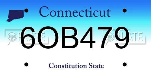 6OB479 Connecticut License Plate