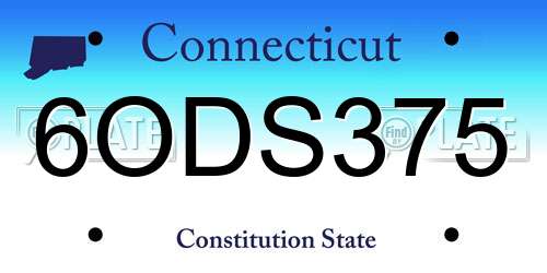 6ODS375 Connecticut License Plate