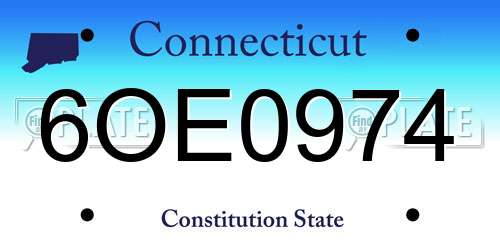 6OE0974 Connecticut License Plate