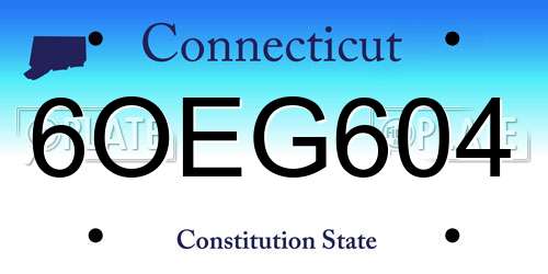 6OEG604 Connecticut License Plate