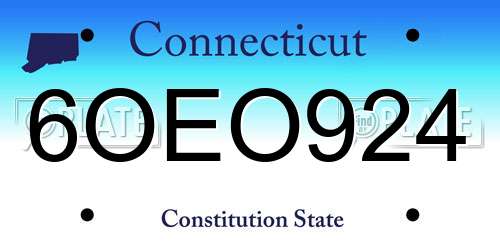 6OEO924 Connecticut License Plate