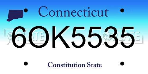 6OK5535 Connecticut License Plate