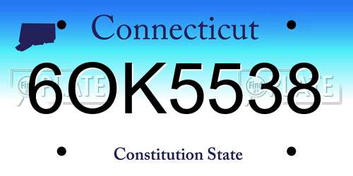 6OK5538 Connecticut License Plate