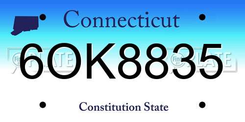6OK8835 Connecticut License Plate