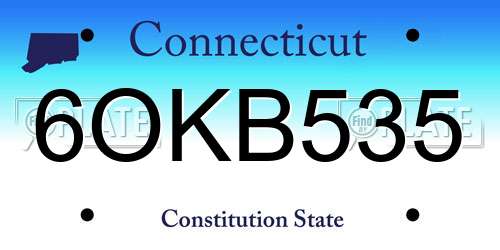 6OKB535 Connecticut License Plate