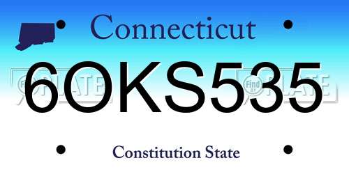6OKS535 Connecticut License Plate