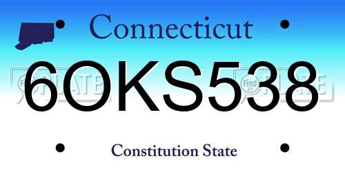 6OKS538 Connecticut License Plate