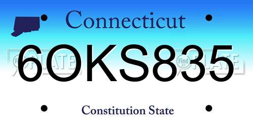 6OKS835 Connecticut License Plate