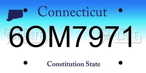 6OM7971 Connecticut License Plate