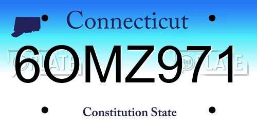 6OMZ971 Connecticut License Plate