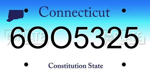 6OO5325 Connecticut License Plate