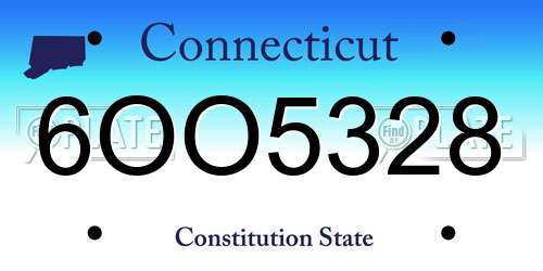 6OO5328 Connecticut License Plate