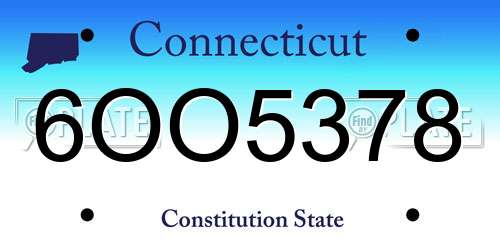 6OO5378 Connecticut License Plate