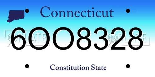 6OO8328 Connecticut License Plate