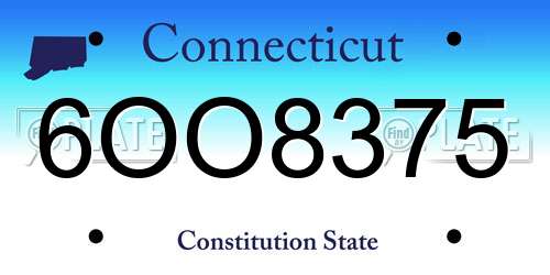 6OO8375 Connecticut License Plate