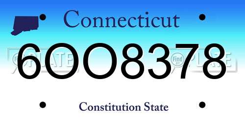 6OO8378 Connecticut License Plate