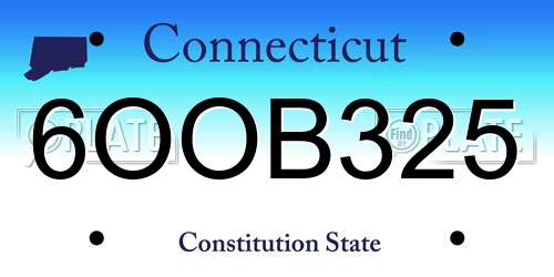 6OOB325 Connecticut License Plate