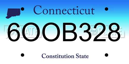 6OOB328 Connecticut License Plate