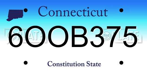 6OOB375 Connecticut License Plate