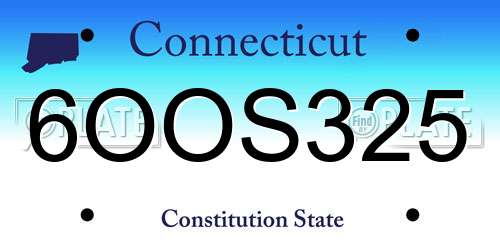 6OOS325 Connecticut License Plate
