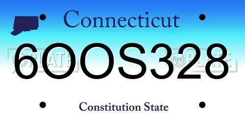 6OOS328 Connecticut License Plate