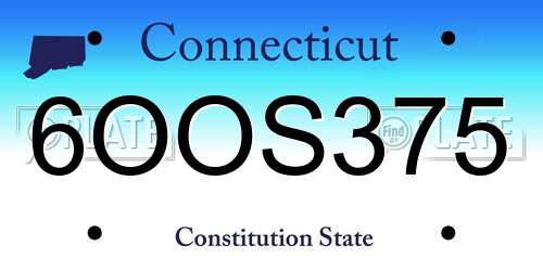 6OOS375 Connecticut License Plate