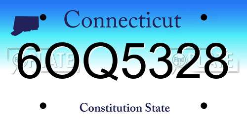 6OQ5328 Connecticut License Plate