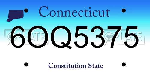 6OQ5375 Connecticut License Plate