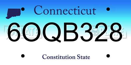 6OQB328 Connecticut License Plate