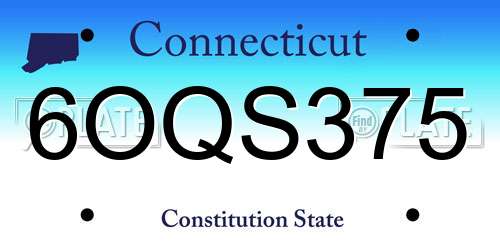 6OQS375 Connecticut License Plate
