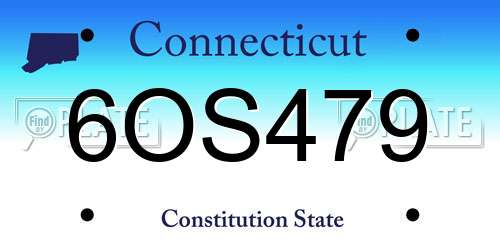 6OS479 Connecticut License Plate