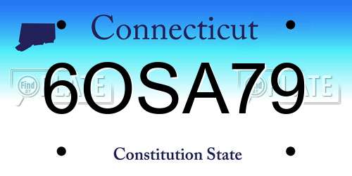 6OSA79 Connecticut License Plate