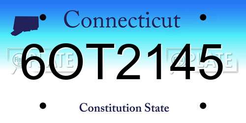 6OT2145 Connecticut License Plate