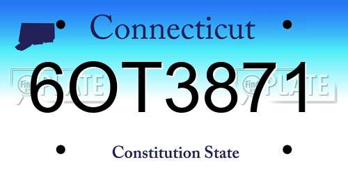 6OT3871 Connecticut License Plate