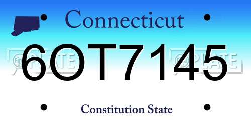 6OT7145 Connecticut License Plate