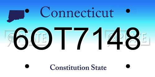 6OT7148 Connecticut License Plate