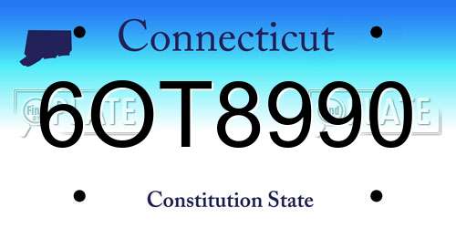 6OT8990 Connecticut License Plate