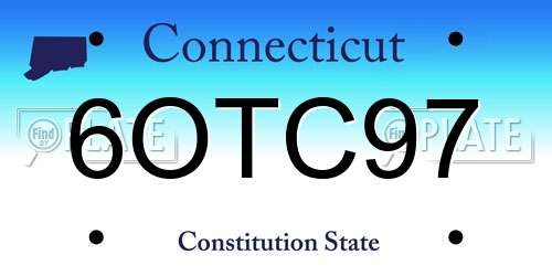 6OTC97 Connecticut License Plate