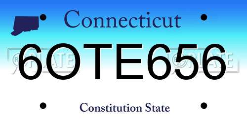 6OTE656 Connecticut License Plate