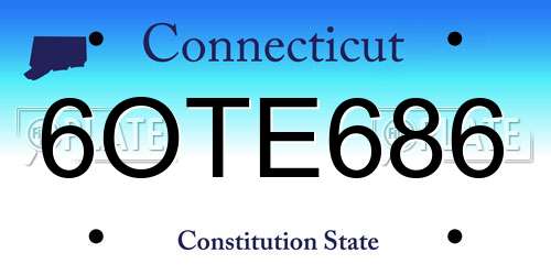 6OTE686 Connecticut License Plate
